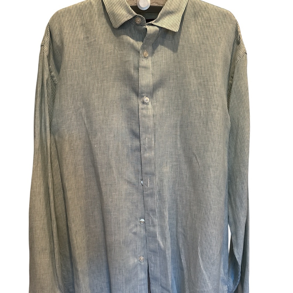 Men's Striped UNTUCKit green and white Shirt